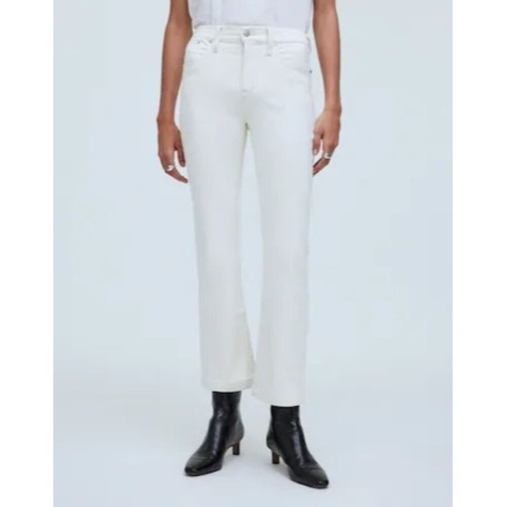 Madewell Kick Out Crop Jeans Flared Leg High Waist Vintage Canvas Wash Size 28T